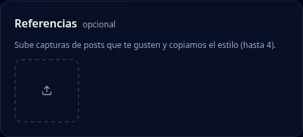 Sube las referencias visuales